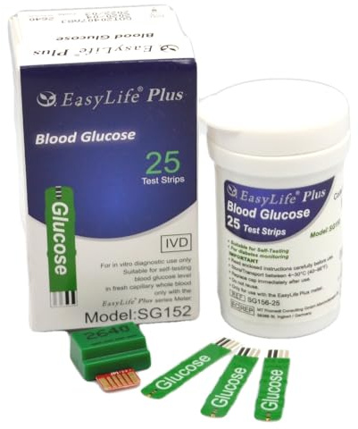 Easy Life Plus Blood Glucose Test Strips 25 Strip Pack (1 x 25 Test Strips)