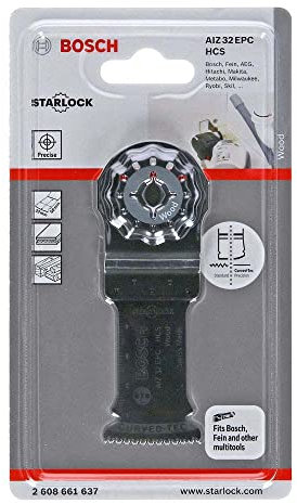 Bosch Professional 5x Hojas de sierra de inmersión HCS AIZ 32 EPC Wood (para madera blanda, 50 x 32 mm, accesorios Multiherramienta), Gris