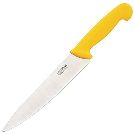 Hygiplas Chefs Knife 22 cm/8.5 inch Blade, Yellow, Colour-Coded Cooks Knife - Yellow for Cooked Meats, Weight: 160 g, Knife Length: 345 mm, Dishwasher Safe, Rockwell Hardness 52-57 degree , C803