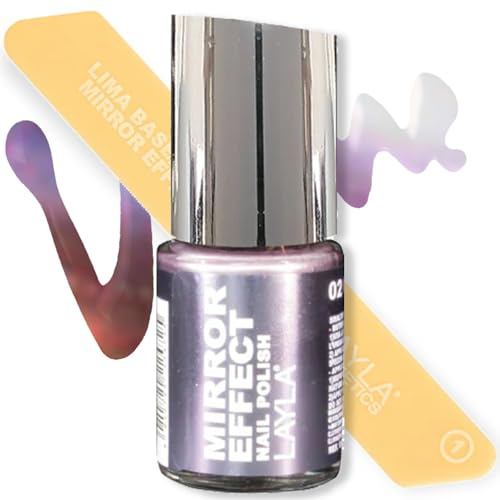 Layla Cosméticos Esmalte de Uñas, Efecto Espejo, Tono Lila Cosmo - 10 ml