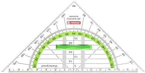 Brunnen 104975952 Geometrie-Dreieck Colour Code (für Schule und Büro, 16 cm, bruchsicher, ergonomischer Griff) grün / kiwi