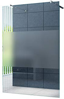 Freistehende 10 mm Duschabtrennung Düsseldorf-Cover 100 x 200 cm/Walk-In Duschtrennwand Duschwand Dusche ESG Sicherheitsglas