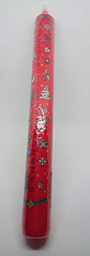 EWA Adventskalenderkerze rot mit Abziehbild schwarze Zahlen '24 Tage Kerze' Weihnachtskerze
