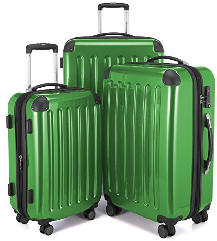HAUPTSTADTKOFFER - Alex - Set of 3 Hard-side Luggages Trolley Suitces Expandable, TSA, (S, M & L), green