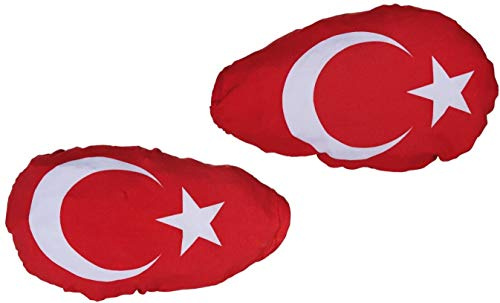 AZ FLAG Spiegelflagge Türkei 30x20 cm Türkische Polyester-Spandex Spiegel | Für außen Spiegelüberzug Türkiye elastisches Gewebe mit verstärkten Kanten mit Seitenspiegel