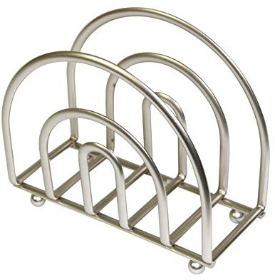 Home Basics Paper Napkin Holder/Freestanding Tissue Dispenser for Kitchen Countertops, Dining Table, Picnic Table, Indoor & Outdoor Use, Durable Storage and Organization Option (Satin Nickel)