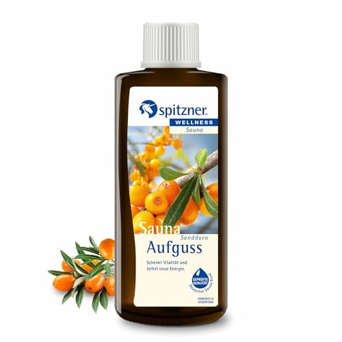 Spitzner esencia para saunas Espino amarillo refrescante 190 ml - Infusión para saunas de bienestar con aroma fresco a espino amarillo para saunas, vigorizante, aceite natural