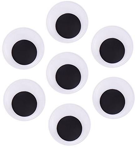 DECORA 40mm 1.57 Inch Wiggle Googly Eyes with Self-Adhesive Peel and Stick Pack of 120 Pieces