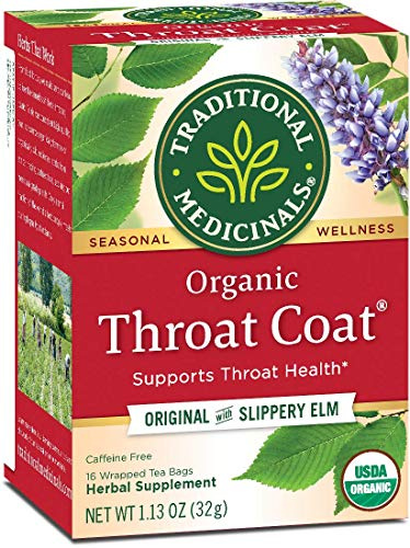 Traditional Medicinals Throat Coat Tea - 16 bustine di tè, confezione da 6 (l'immagine può variare)