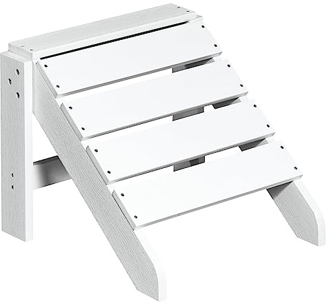 NEG Design Adirondack Fußbank MARCY, Weiß | Täuschend echte Holzoptik, Indoor und Outdoor Möbel