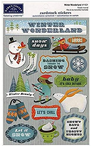 Karen Foster Design Acid and Lignin Free Scrapbooking Sticker Sheet, Winter Wonderland