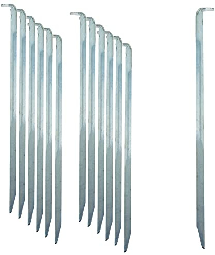 ToCi Lot de 12 piquets de tente en acier – 22 cm de long avec profil en V – Piquets galvanisés pour tentes, pavillons, auvents et voile d'ombrage – Piquets de sable robustes pour camping et extérieur