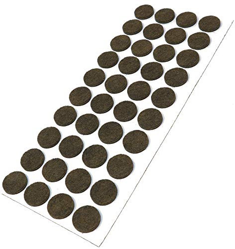 Adsamm® / 40 x self-adhesive felt pads/Brown/ø 0.71'' (ø 18 mm) / round / 0.138'' / 3.5 mm thick stick-on furniture felt glides/Furniture & Chair Glides