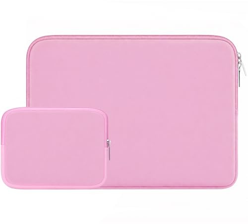 RAINYEAR 13-13.3 Inch Laptop Sleeve Case with Accessories Pouch, Pink | Compatible with 13.3 Inch Notebook Computer Chromebook 14 MacBook Pro/Max M5 M4 M3 M2 M1 Soft Carrying Bag Protective Cover