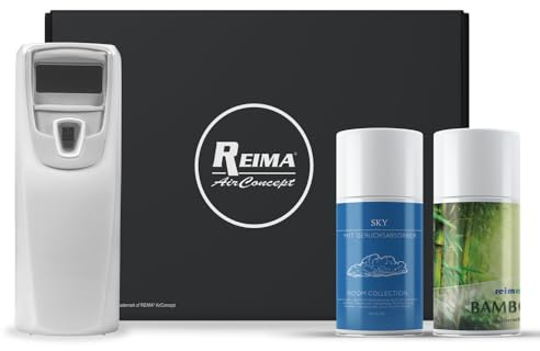 Duftspender Starter Set Home | incl. Raumsprays Bamboo und Sky | Raumdüfte von REIMA | mit Geruchsabsorber | Farbe: Business