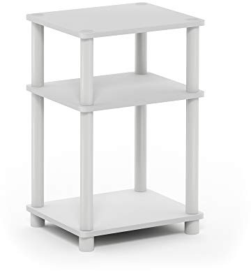 Furinno Tavolino con 3 ripiani, Bianco/Nero