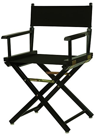 Casual Home Director's Chair,Black Frame/Black Canvas,18 - Classic Height