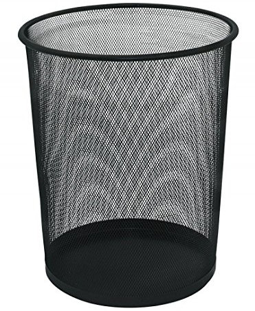 Q-Connect Cestino in metallo 19 l h 34,5 cm x diametro 29,5 cm nero KF00871