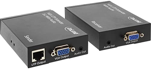 InLine 65012 - Prolunga con Audio VGA a RJ-45 Fino a 300m, Colore: Nero