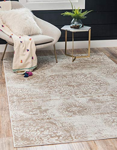 Unique Loom Sofia Collection Tapis Traditionnel Vintage pour décoration d'intérieur d'inspiration française (rectangulaire, 1,5 x 2,4 m, Brun Roux/Ivoire)
