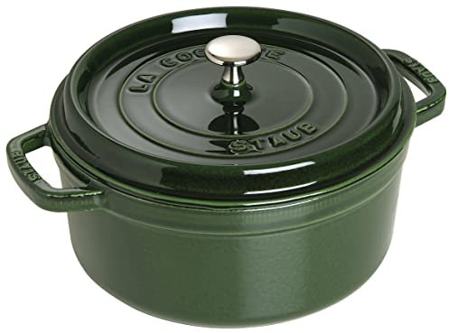 STAUB Cacerola/Cocotte de Hierro Fundido, 24 cm de Diámetro, 3,8 L, Verde Albahaca