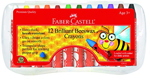 Faber-Castell 12 Count Brilliant Beeswax Crayons in Storage Case