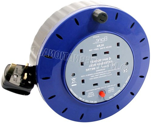 4 WAY 10M EXTENSION REEL HEAVY DUTY CASSETTE LEAD GANG MAINS SOCKET 10A 10 METRE | UK PLUG 3 PIN SOCKET OUTLET | MULTI SOCKETS | 10M HEAVY DUTY WINDING CABLE | TANGLE-FREE