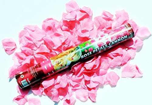 2x Konfetti pink rose´ Blütenblätter; Konfettikanone; Konfettibombe; Konfetti-Shooter: 40cm-per Druckluft bis 7m, Konfetti Bluetenblätter pink für Hochzeit, Party, Jubiläum, Silvester