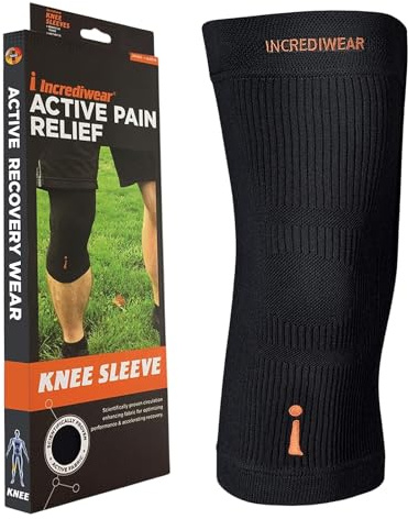 Incrediwear Knee Sleeve – Knee Braces for Knee Pain, Joint Pain Relief, Swelling, Inflammation Relief, and Circulation, Knee Support for Women and Men, Fits 16”-18” Above Kneecap (Black, X-Large)