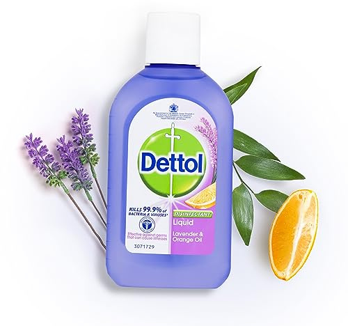 Dettol, Disinfectant Liquid, Lavender and Orange Oil, 500ml, Multipurpose, Non-bleach formula, Kills 99.9 Percent of Bacteria
