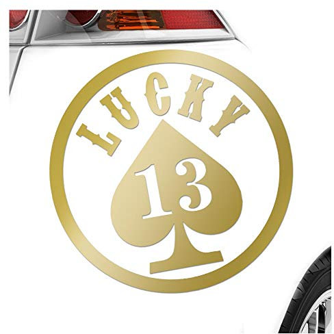 Kiwistar - Autoaufkleber - Lucky 13 - Heckscheibenaufkleber - Aufkleber Auto Kfz Fahrrad, LKW, Truck Mofa