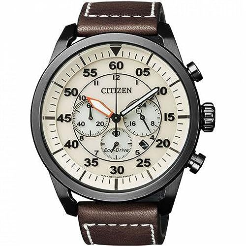 Citizen Orologio cronografo CA4215-04W pelle IP nero