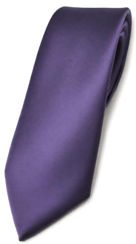 TigerTie schmale Satin-Krawatte unicolor, 150x6 cm, für Business, Hochzeit und Feier