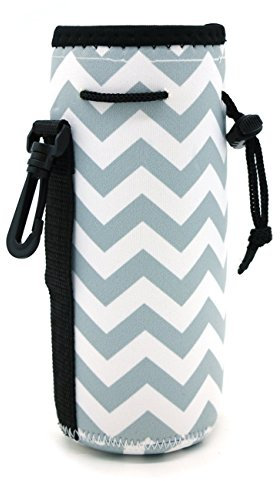 Case Wonder Portable en Néoprène Isotherme Eau Boisson Refroidisseur de Bouteille Transport Manches Housse Sac Fourre-tout avec Sangle Support pour Kid Enfants Femmes Hommes Biker de Voyage Sport Clambing Cyclisme, Gris