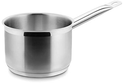 LACOR 57225 - Cazo Recto Alto Eco Chef 24cm Acero Inoxidable - Profesional | En acero inoxidable, para salsas, leche y raciones pequeñas; ideal para cocina profesional y uso diario en casa