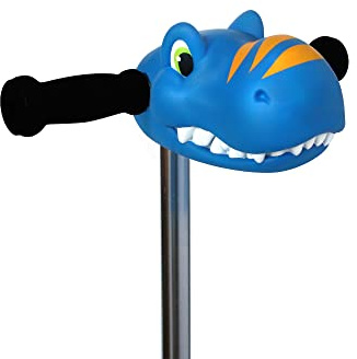 Scootaheadz Dinosaurier Roller Kopf: Scooter Kopf Zur Personalisierung Von Kinder Tretrollern - Ab 3 Jahren - Lenker Dino Kopf In Blau Und Orange - Micro Scooter Zubehör für Roller Jungen