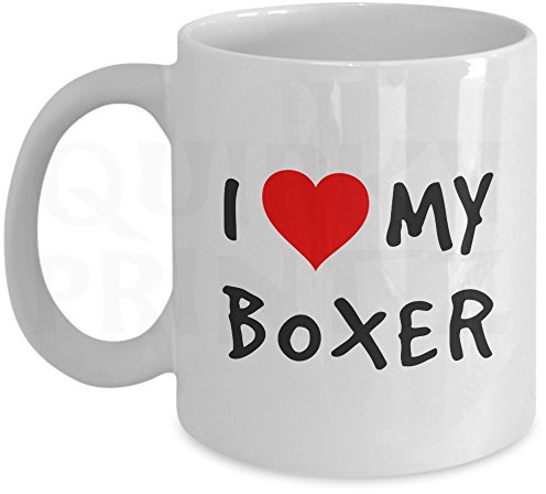 Quirky Printz Novelty I Love My Boxer Gift Slogan Mug SK12