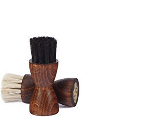 Langer & Messmer spazzola per barattoli in pregiato crine di cavallo per l'applicazione di lucido e cera per scarpe - La spazzola per la cura professionale delle scarpe