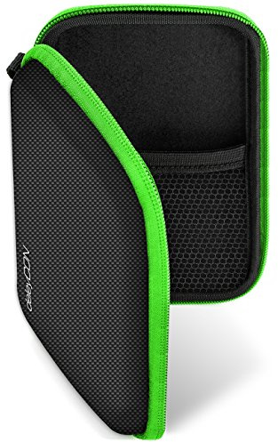deleyCON Navi Tasche Navi Case 4,3 Zoll & 5 Zoll - Grün | Tasche für Navigationsgeräte, 14,6x9,3x3,4cm, robust und stoßsicher, 2 Innenfächer