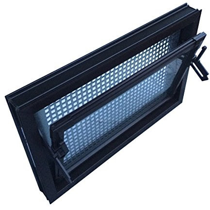 Kellerfenster braun 80 x 40 cm Isolierglas 3.3 mit Schutzgitter, incl. Pollenschutzgewebe, 4 Fensterbauschrauben