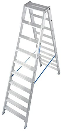 Stufen-DoppelLeiter, (Alu), Arbeitshöhe 4,1 m,Leiternhöhe 2,35 m, Stufenanzahl 2x10, Gewicht 13,9 kg