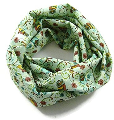 bettina bruder - Kinder-Loop Schlauchschal Eulen mint braun - 100% Baumwolle