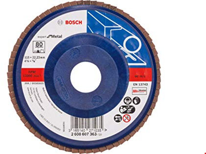 Bosch 2608607351 (2 608 607 351) - Disco abrasivo 115 mm, 22,23 mm, 80, U/min