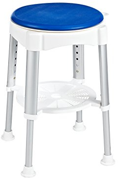 RIDDER Assistent A0050401 Badhocker, Bad-Hocker, Hocker mit drehbarer Sitzfläche, weiß