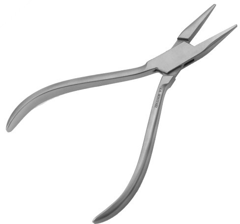 May Drahtbiegezange Konturzange gerieftes Maul 14,5 cm Edelstahl | Rostfreies Werkzeug mit 25 mm langer Spitze für Hobbybereich und Modellbau