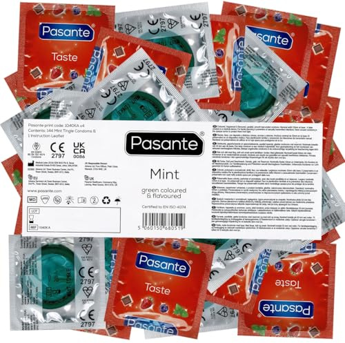 Pasante Mint, Kondome mit Pfefferminz Geschmack - Kondome für Oralverkehr, 1 x 144 Stück