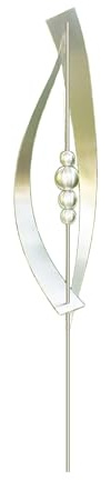 Gartendekoshop24 – Gartendeko, Garten Stab Edelstahl „Katharina“, 200 cm. Handgefertigter Gartenstecker, Gartenstab Edelstahl, mit 4 Edelstahlkugeln, gebürstet. Gartenstab für draußen.