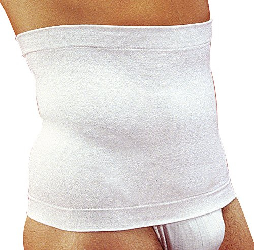 MANIFATTURA BERNINA Sana 5511031 (Größe 4 weiß) - Bauchband figurformend elastische Bauchbandage Taillenband aus Baumwolle Höhe 31 cm