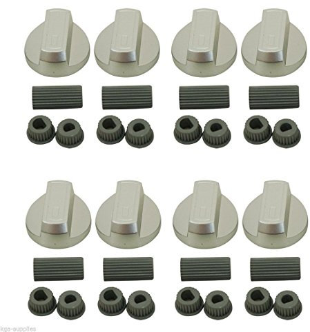 KGA-SUPPLIES godissilver kontrollknappar för ugnar, spis och kokplattor (paket med 8)
