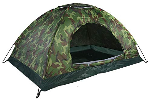 Fishlor Campingzelt, tragbares Zelt Tarnung UV-Schutz Wasserdichtes 2 PersonsTent Leichter Paket für Outdoor-Wandern Familienzelt